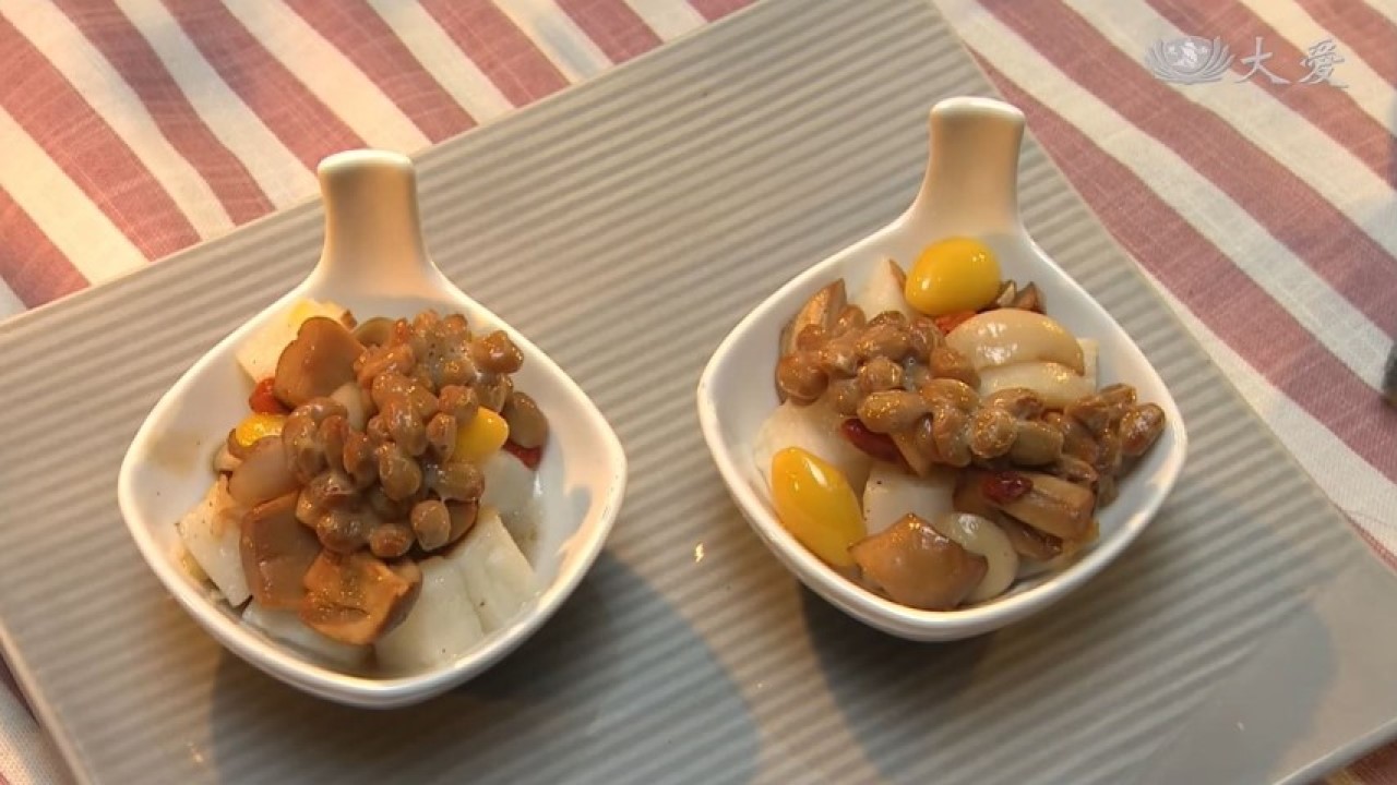 Chinese Yams with Mushrooms and Natto