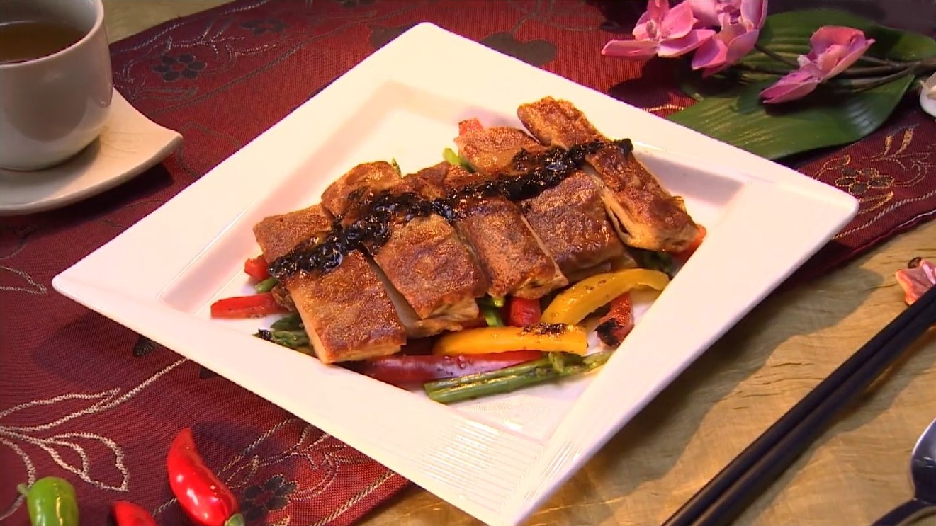 Pan-fried Tofu Skin with Vegetables