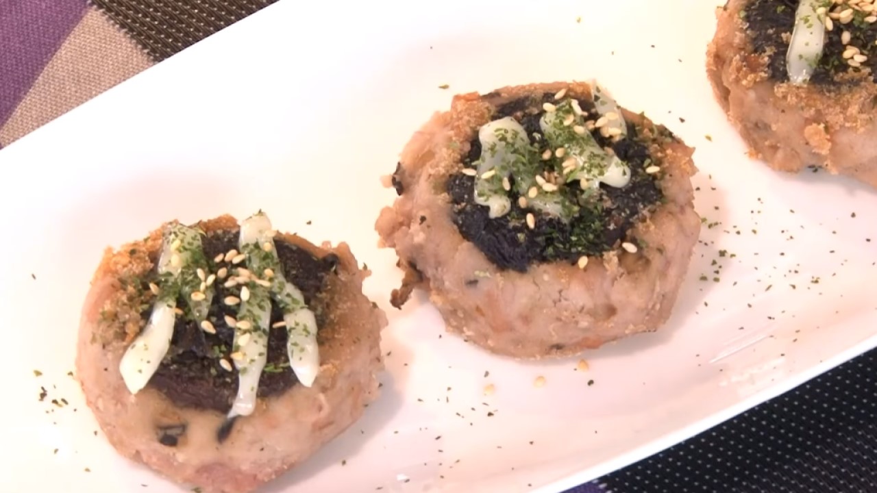 Taro Patty with Shiitake Mushrooms